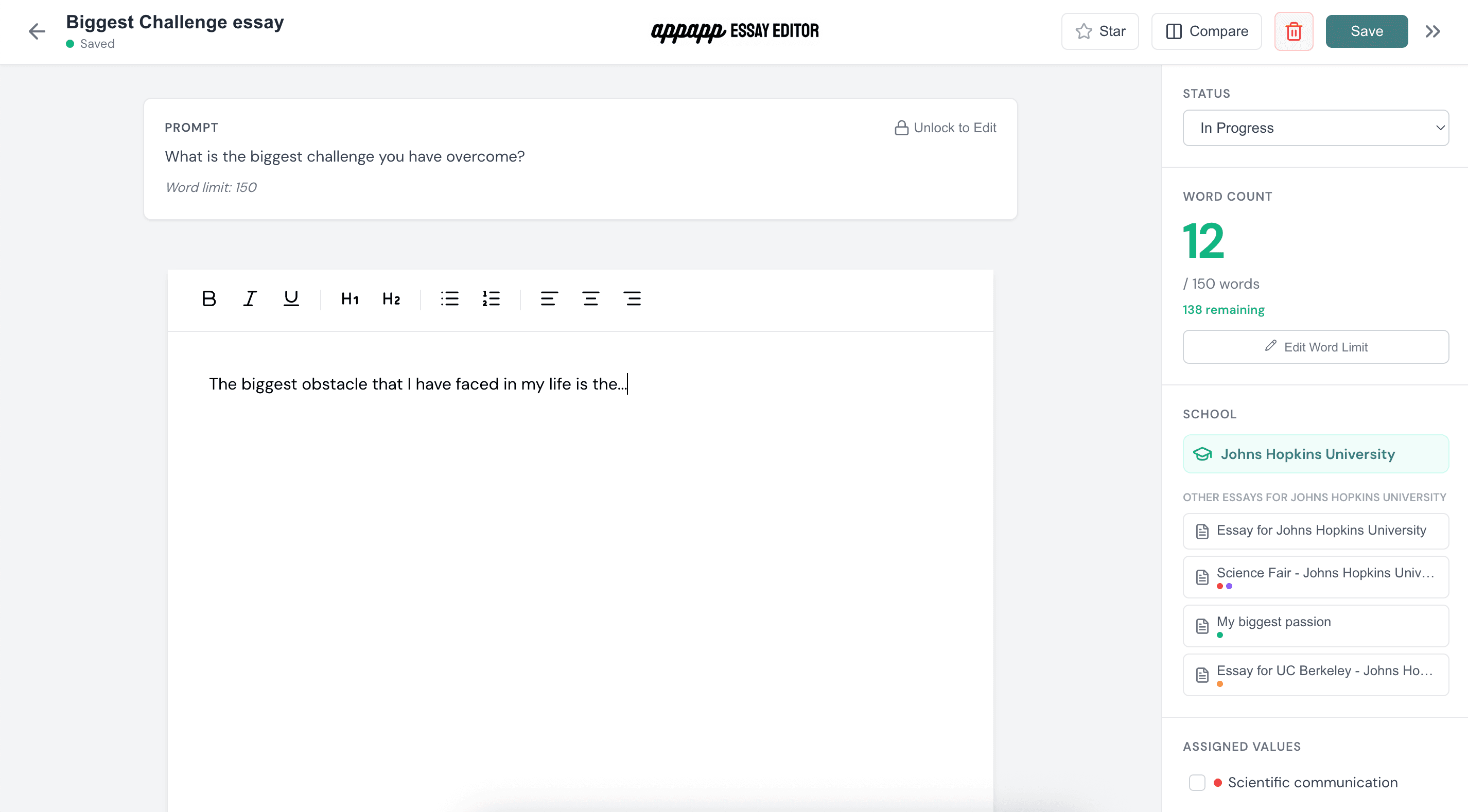 A smarter way to write essays. on web