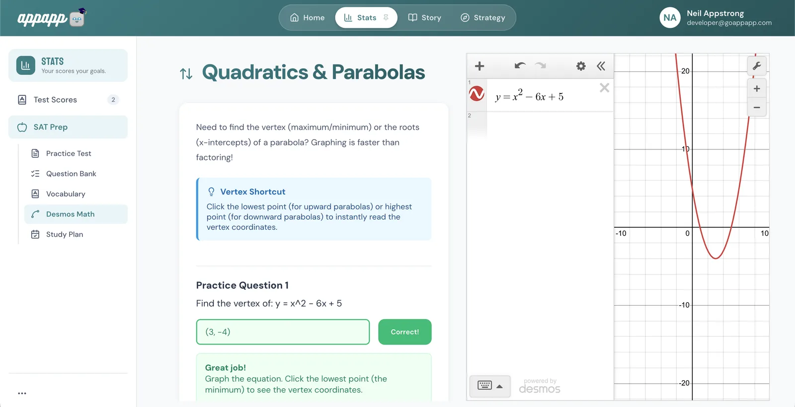 Guided Desmos Math Practice for Every Concept